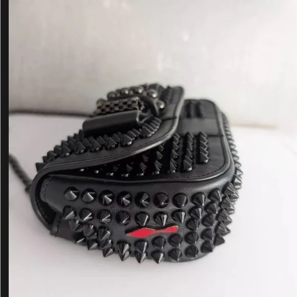 Christian Louboutin Sweet Charity Black Studded Crossbody Bag - Picture 3 of 16